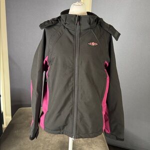 Wasoto Women’s Black Heated Zip Front Hooded Jacket Battery Pack Size M NWT